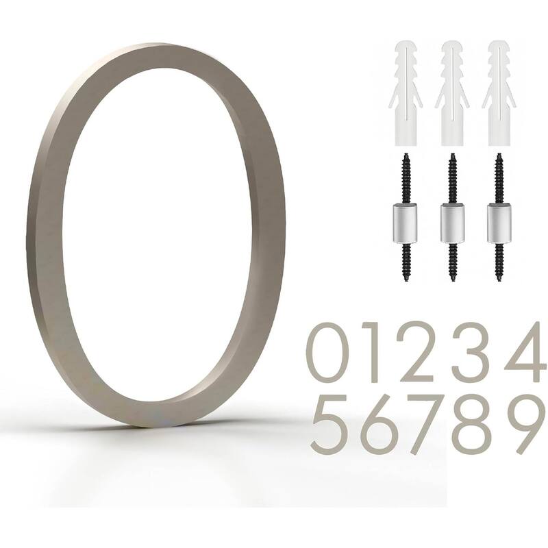 Mega Handles Modern Metal House Numbers | Heavy Duty Outdoor Address Digits | Easy to Install, Floating or Flush Mount Design