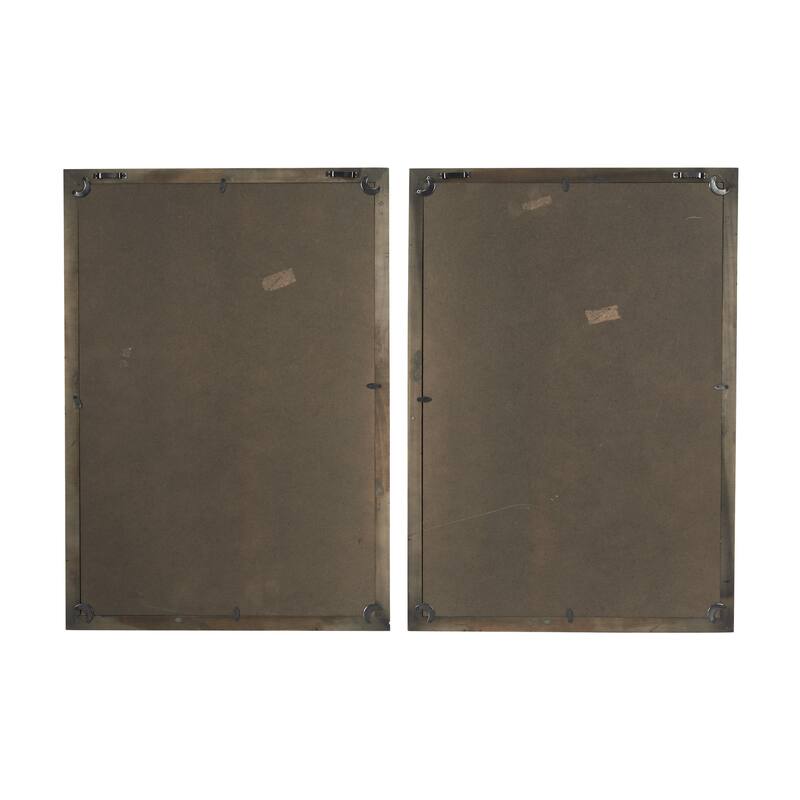Metal Abstract Wall Decor with Chandelier Print - Set of 2 Gold - Roche River Decor