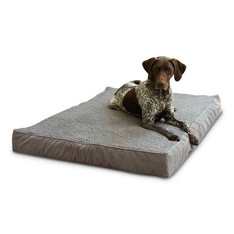Happy Hounds Oscar Orthopedic Sherpa Dog Bed - Large (48"x36") - Gray