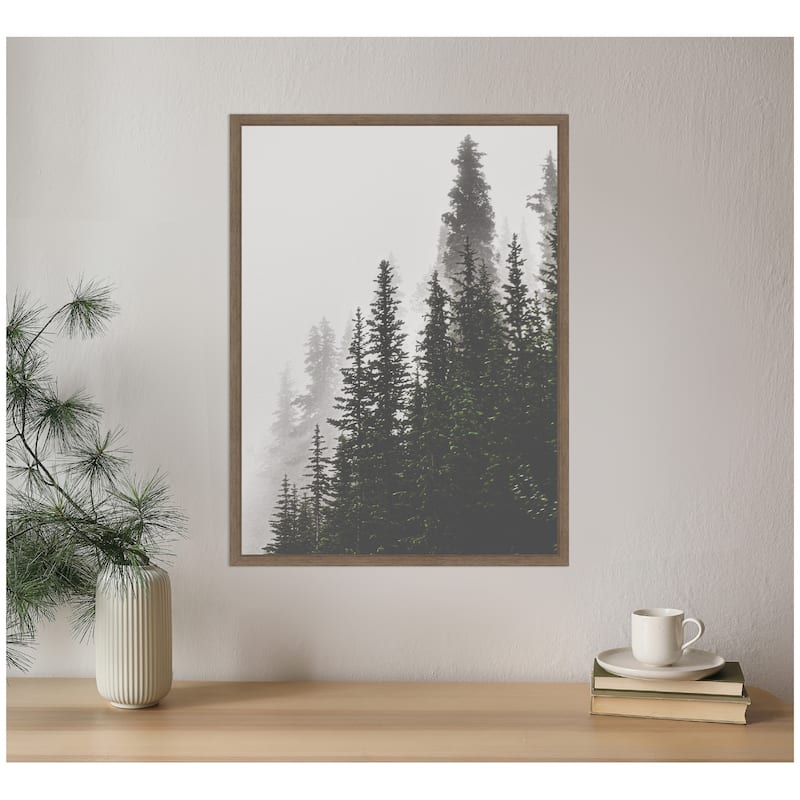 Kate and Laurel Sylvie Framed Canvas Tree Top Mountains by Alicia Abla