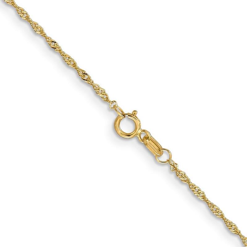 Curata 14k Yellow Gold 1mm Diamond-cut Light Singapore Chain Necklace ...
