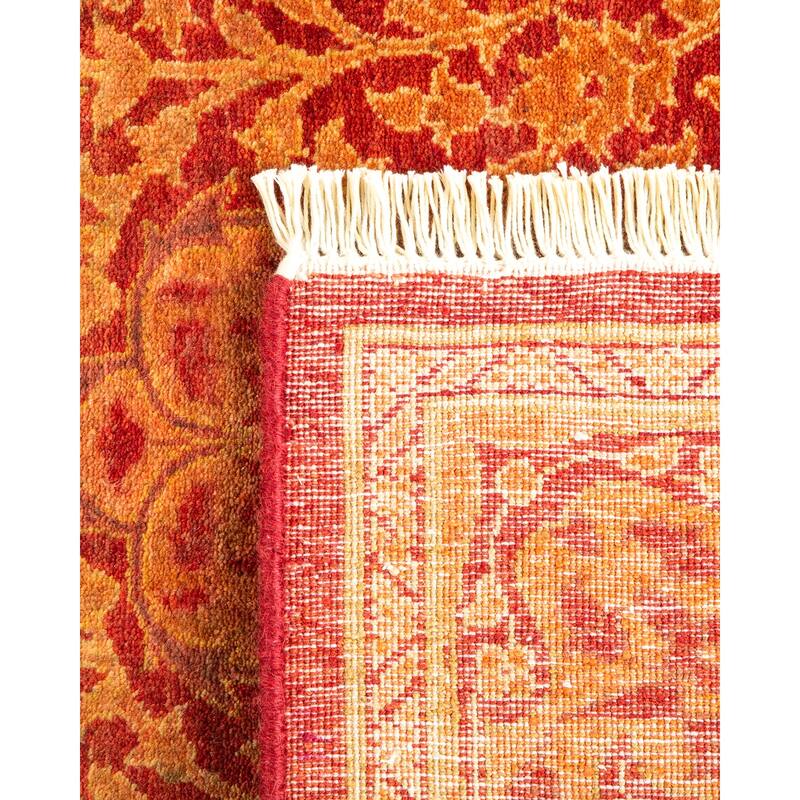 Overton Hand Knotted Wool Vintage Inspired Traditional Mogul Orange Runner Rug - 2' 8" x 19' 1"
