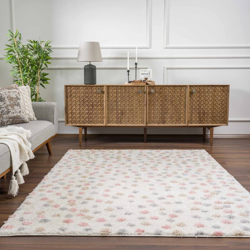 Hauteloom Cansu Living Room, Bedroom Area Rug - Contemporary - Plush Pile - Black - 2' x 3'