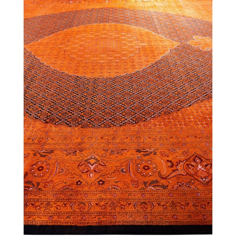 Overdyed, One-of-a-Kind Hand-Knotted Area Rug - Orange - 12' 1" x 15' 4"