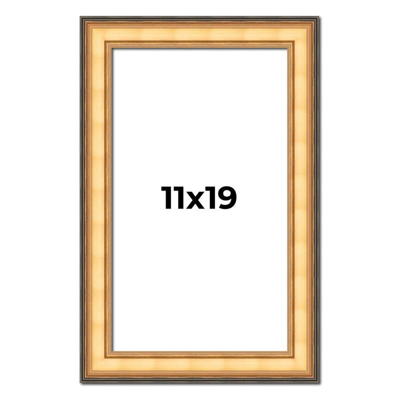 11x19 Frame Gold Plein Aire Solid Wood Picture Frame Width 2 Inches |