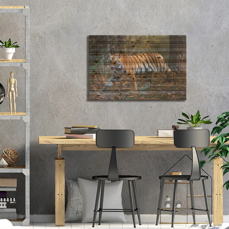 Bengal Tiger V, Bandhavgarh National Park, Umaria District, Madhya Pradesh, India Print On Wood by Panoramic Images