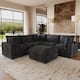 Option V Shaped Black+ Ottoman