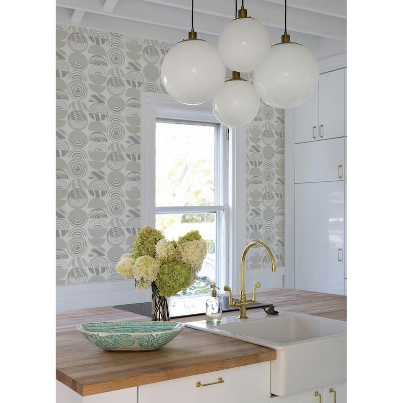 A-Street Prints Mage Light Grey Mod Geometric Wallpaper