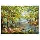preview thumbnail 3 of 6, Designart "Autumn Forest With Meandering River" Lake House Canvas Wall Art Print