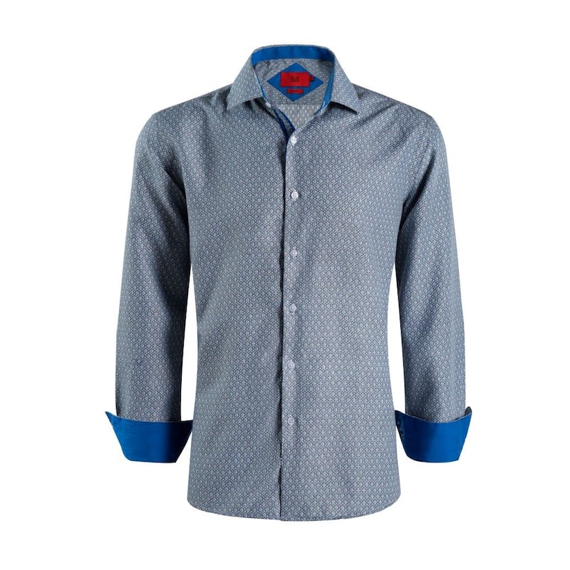 Elie Balleh Boys' Geometric Printed Slim Fit Shirt - 8 - White