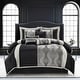 preview thumbnail 1 of 7, Nanshing Daniella 7-Piece Modern Geometric Comforter Set Black/Silver - California King