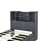 preview thumbnail 11 of 31, Twin Size Storage Platform Bed Frame with 4-Shelves & 2-Drawers, Grey Finish Kids Bed Frame with LED Light and Silent Slats