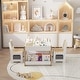 preview thumbnail 14 of 18, Kids Art Table and Chair Set, 3 in 1 Activity Table with 2 Chairs White