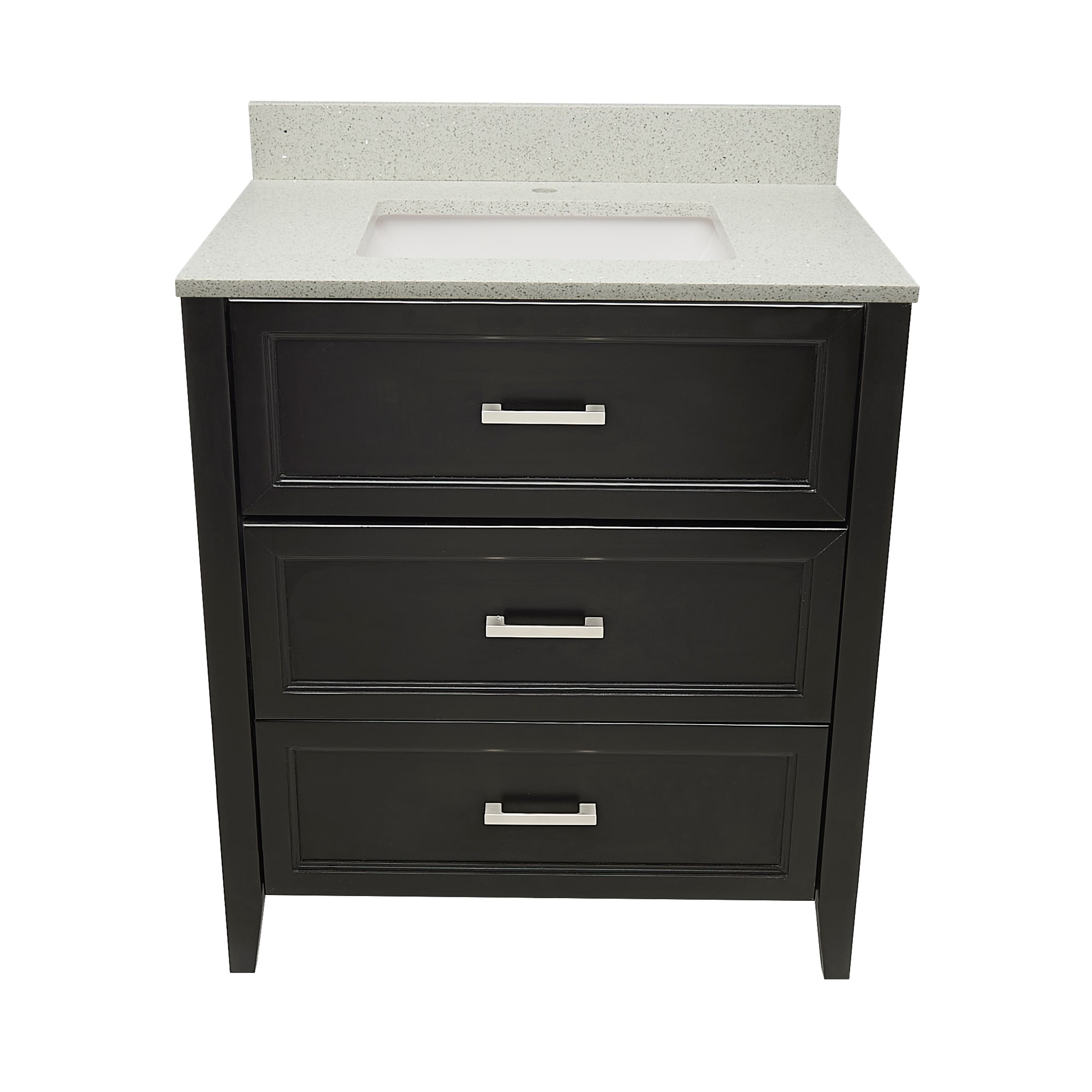Zermatt 31" Bathroom Vanity in Espresso with Quartz Stone Vanity Top Sink w/ Backsplash in Galaxy White Single Hole