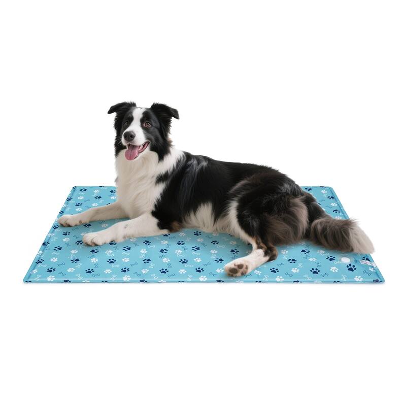 Ownpets Pet Cooling Mat Water-Filled Leak-proof Ice Pad, Durable Oxford Fabric, Lake Blue, Size L/XL/XXL - 43.3" x 27.6"