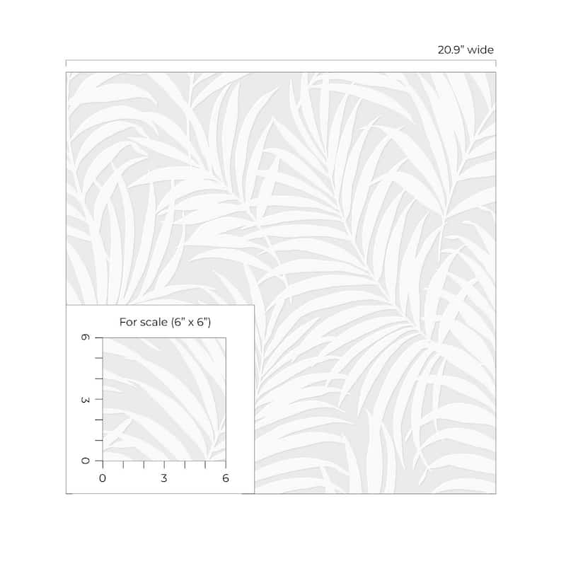NextWall Tossed Palm Paintable Peel and Stick Wallpaper - 20.9 in. W x 18 ft. L