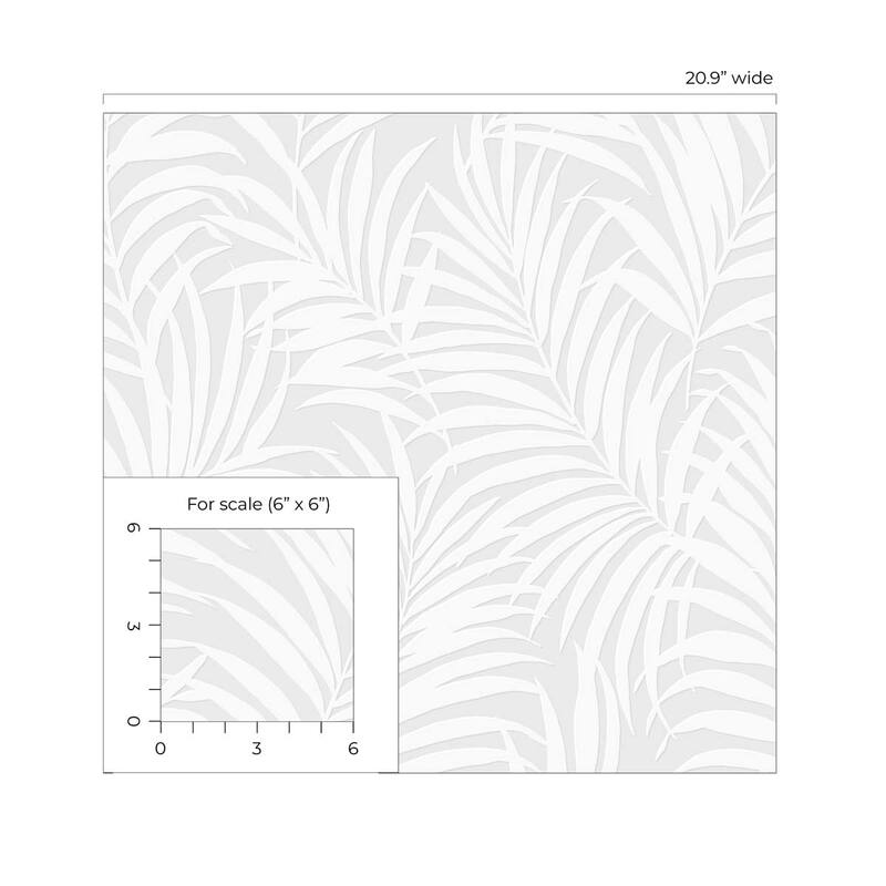 Seabrook Designs Off-White Tossed Palm Paintable Unpasted Wallpaper - 20.9 in. W x 33 ft. L