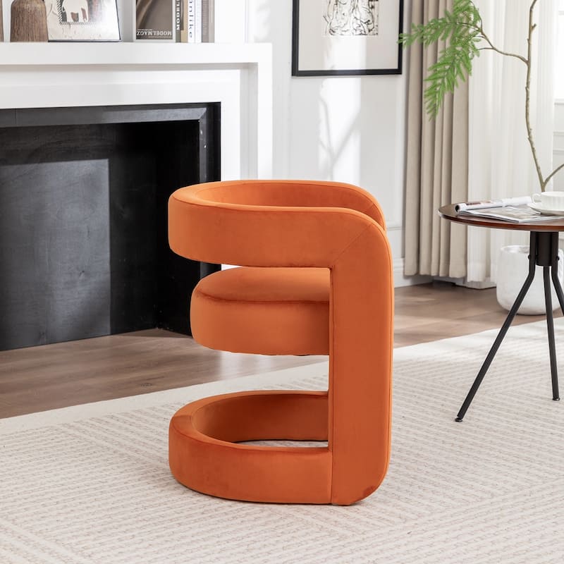 SEYNAR Modern Velvet E-Shaped Open Back Dining chair