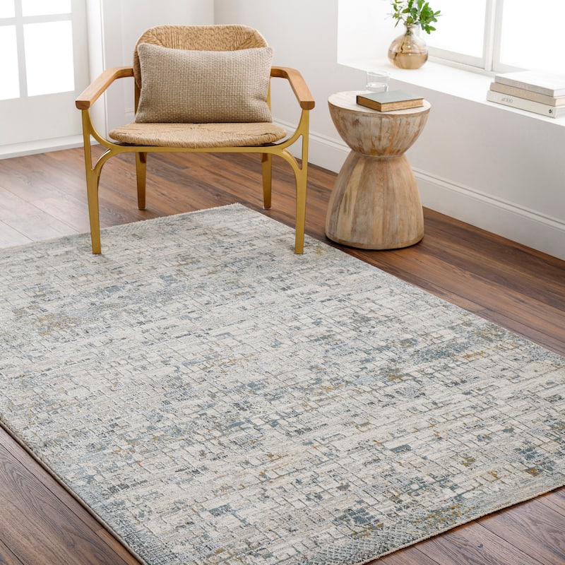 Janae Mid-Century Modern Area Rug - Taupe/Blue - 12' x 15'