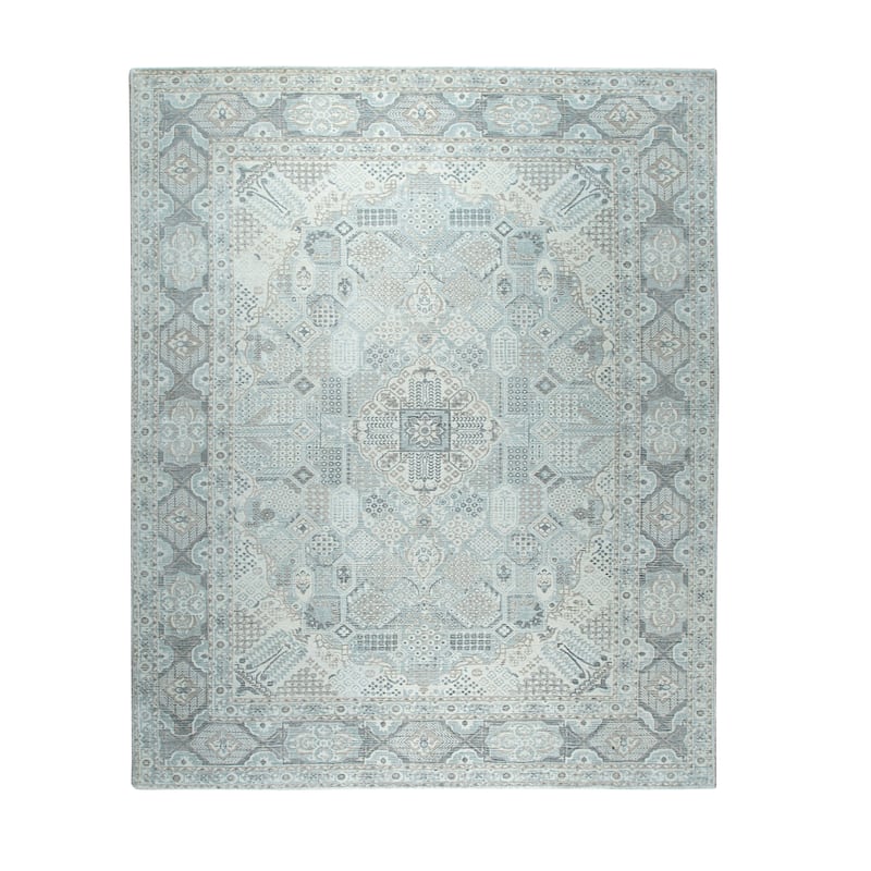 Home Decor EORC Hand-Knotted Wool Oriental Serapi Rug Elegant Green Area Rug for Living Room, Bedroom, Office, & Home Décor