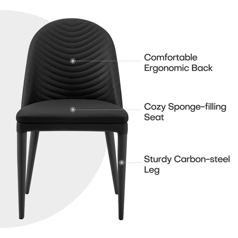Fully Assembled Microfiber Leather Upholstered Dining Chairs, Set of 2 - 22.44"D x 18.5"W x 32.28"H