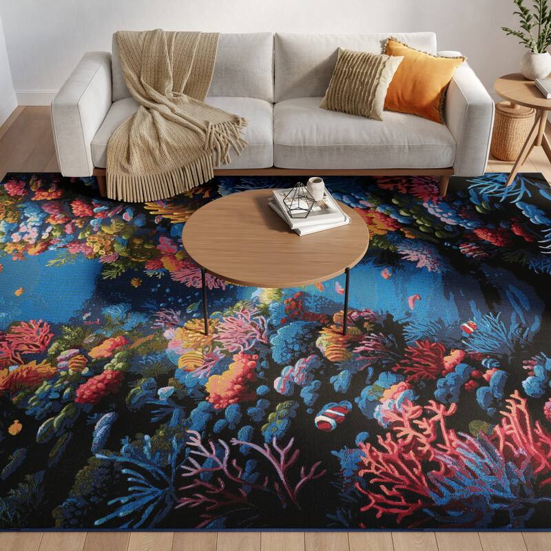 Nourison Color Splash Indoor/Outdoor Multicolored Graphic Area Rug