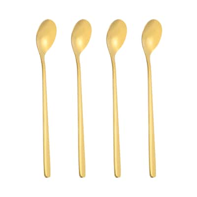 Long Handle Iced Tea Spoon, 4 Pcs 6" Stainless Steel Long Spoons