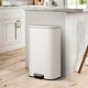 preview thumbnail 16 of 48, Fingerprint-Proof Commercial Trash Can, Stainless Steel, Soft-Close Lid, Foot Pedal, Indoor Recycling,for Kitchen/Office 30L - White