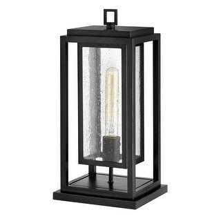 Hinkley Republic Collection One Light 5W Med. LED Outdoor Medium Pier Mount Lantern, Black