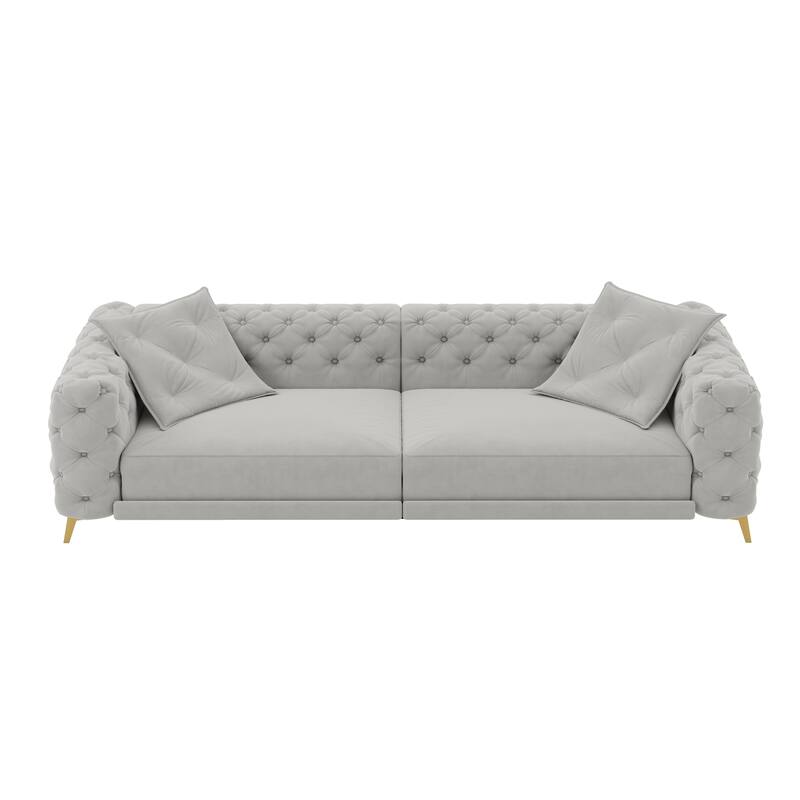 GDFStudio - Velvet 97.7" 3-in-1 Convertible Sleeper Sofa with Pull-Out Bed