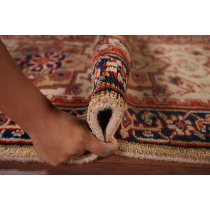 Geometric Heriz Serapi Oriental Runner Rug Hand-Knotted Wool Carpet - 2'8"x 9'11"