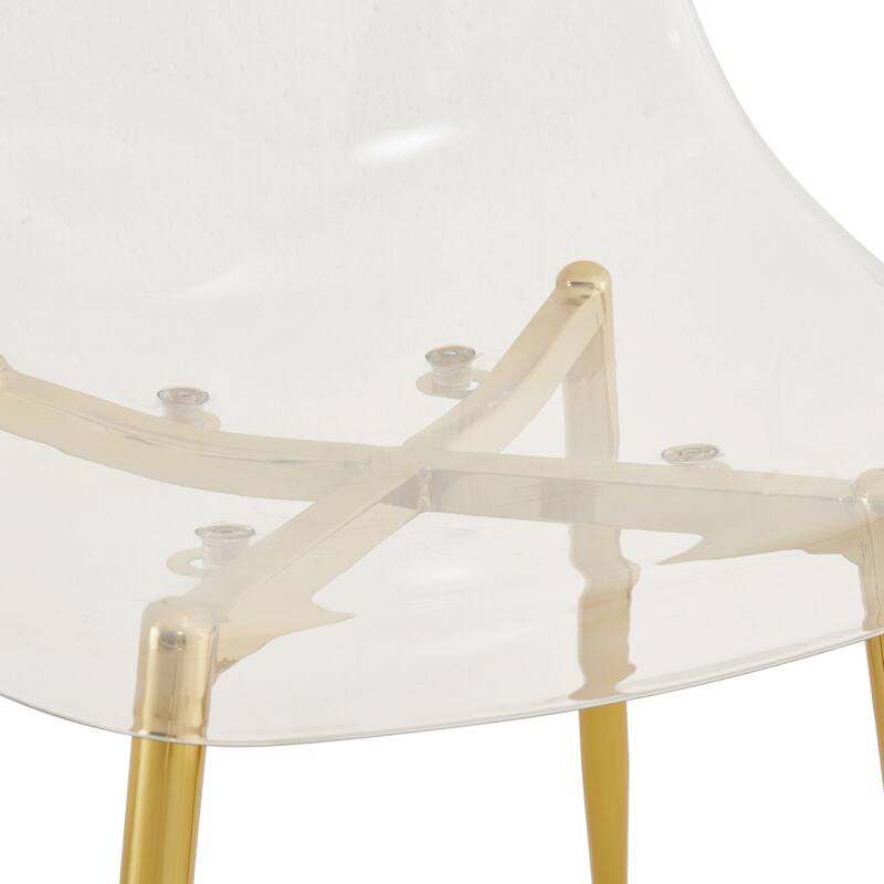 71" Dining Table Set for 6-8, Rectangular Kitchen Table with Transparent Plastic Chairs, Modern Glass Dining Room Table Set