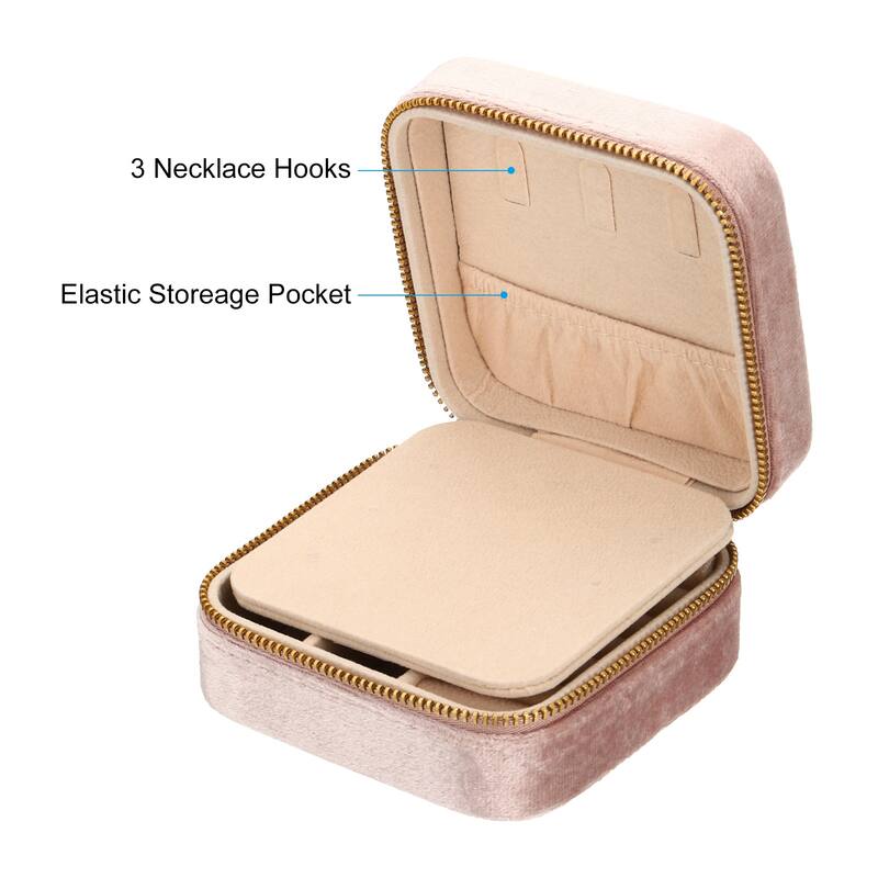 Travel Jewelry Case Jewelry Organizer Box with Mirror Square Style 2