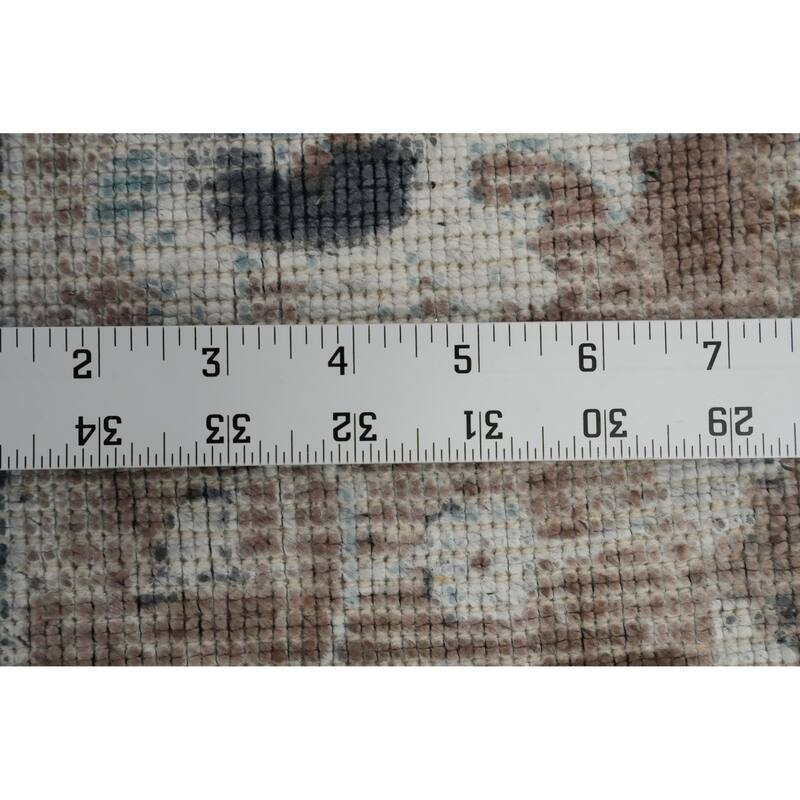 Hand Knotted Oriental Viscose Silk Carpet Traditional Floral Beige & Ivories Tabriz Area Rug - 7' 10'' X 5' 0''