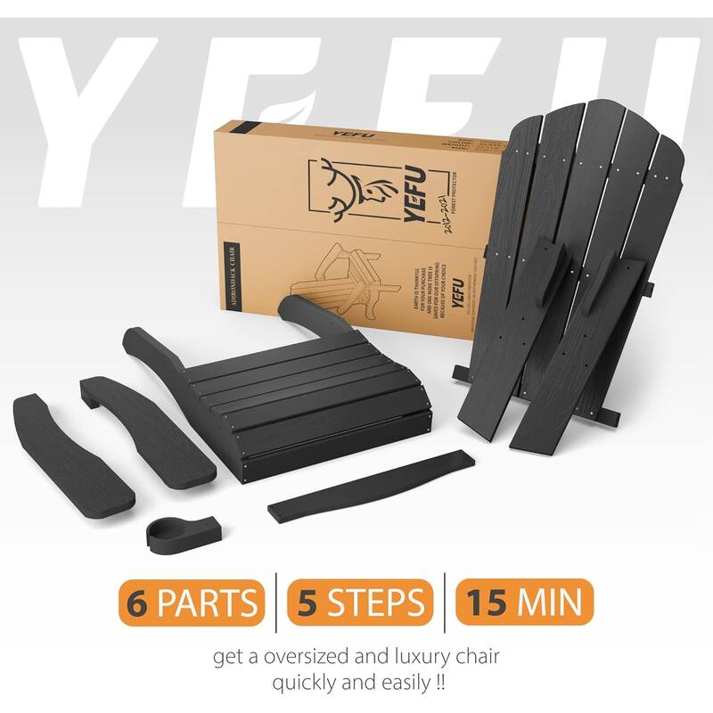 WINSOON HIPS Oversized Adirondack Chair with Cup-Holder