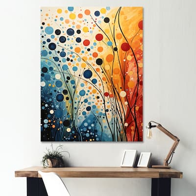 Designart "Colorful Mid Century Dynamic Duality III" Mid-century Wall Art Living Room