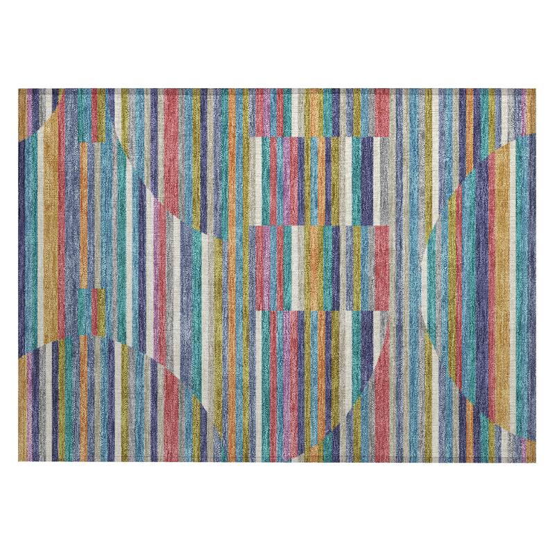Machine Washable Indoor/ Outdoor Modern Cokedale Chantille Rug