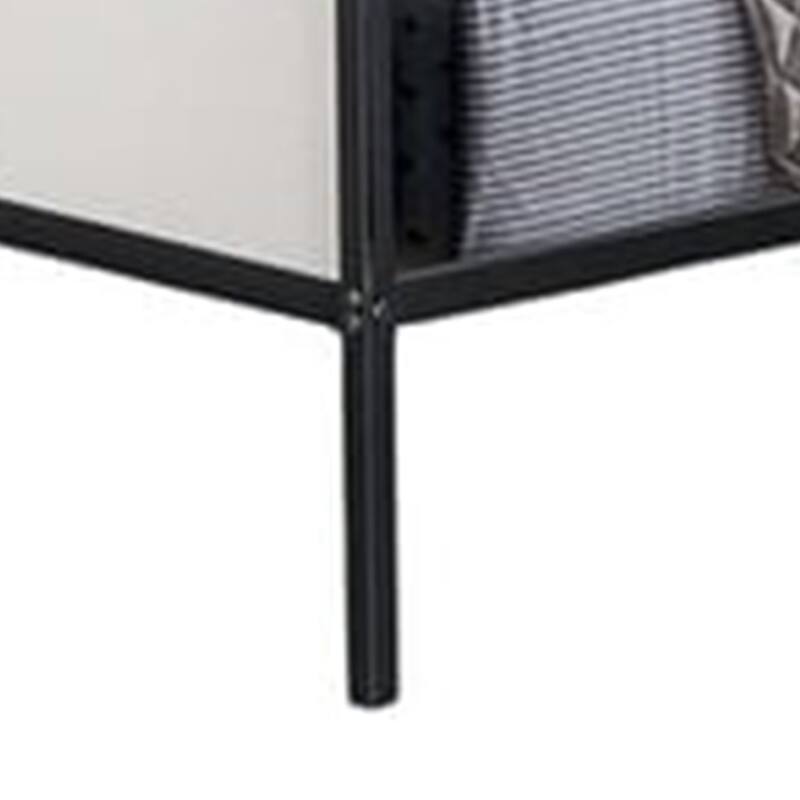 Mely Twin over Full Bunk Bed, Attached Side Ladder, Black and White Metal