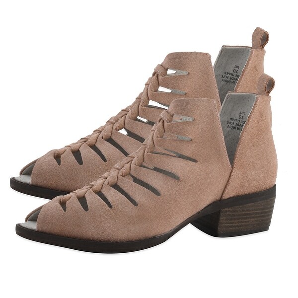 NOMAD Black Leather Jill Cut out Slip on Low Heel Bootie Shoes. Opens flyout.
