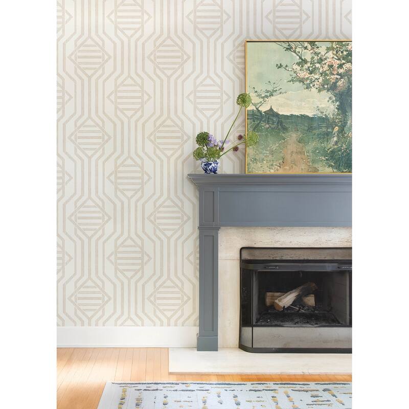 A-Street Prints Essex Wheat Geometric Wallpaper