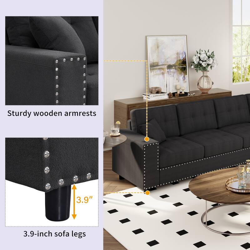 L-Shaped Modular Sectional Sofa with Removable Cushions