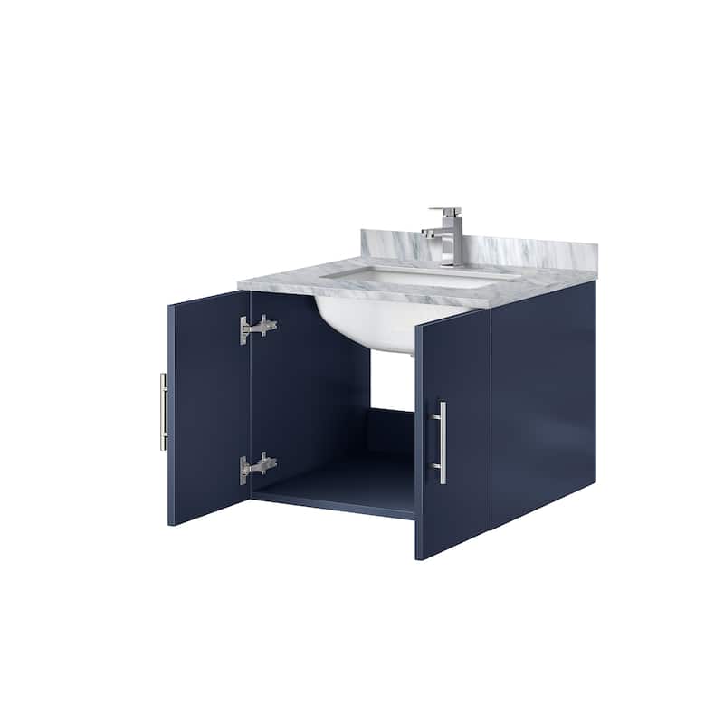 Geneva Bath Vanity Carrara Marble Top, Sink and Faucet