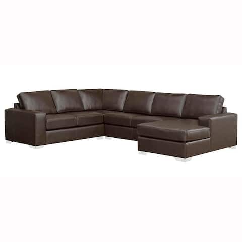 Mitchell Modern Premium Top Grain Italian Leather Sectional Sofa