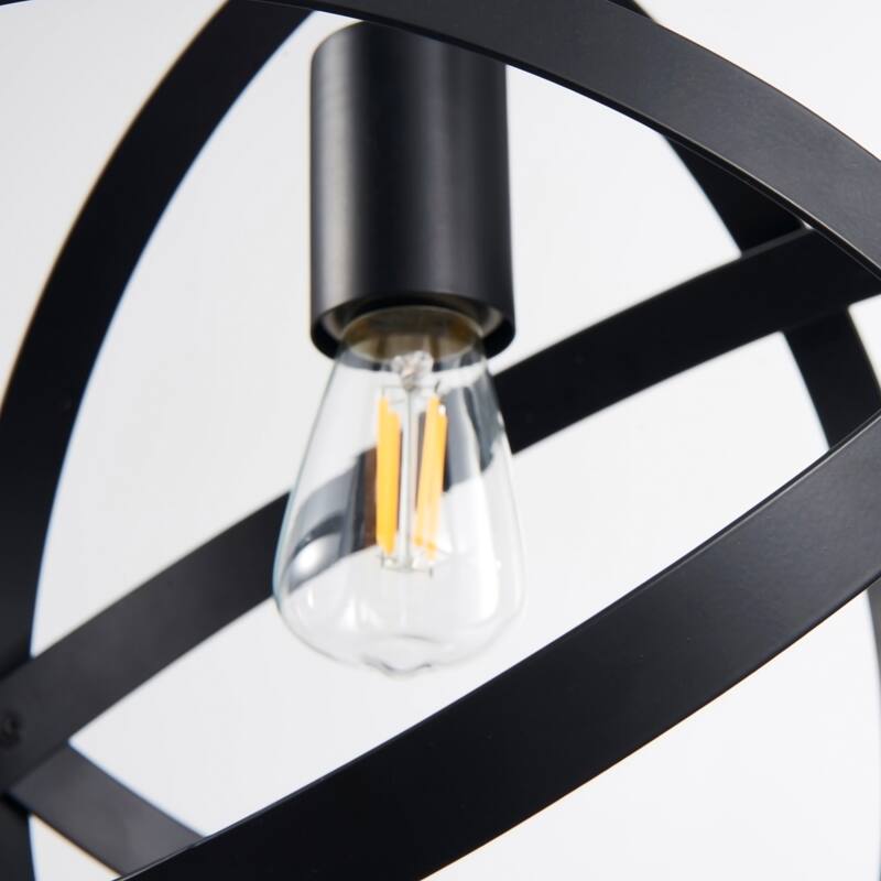 CO-Z Industrial Single Light Globe Pendant Chandelier - Black