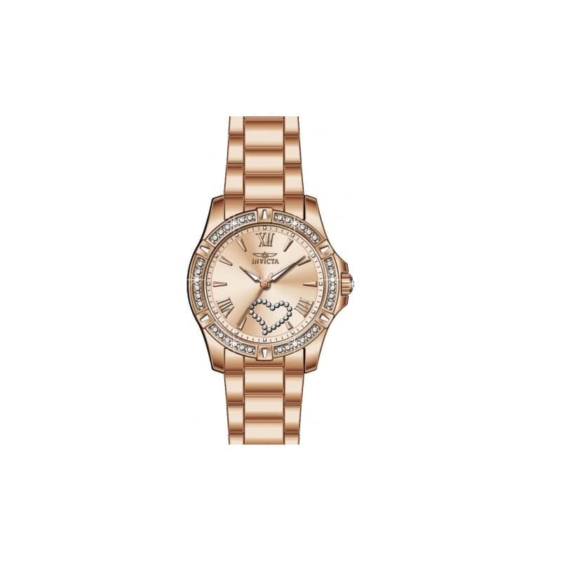 Invicta Women's 49843 Angel Quartz 2 Hand Rose Gold Dial Watch - Rose Gold