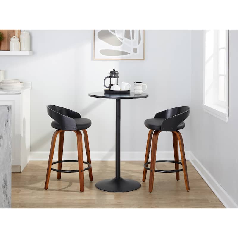 Carson Carrington Stavanger 26" Fixed-Height Counter Stool with Bent Wood Legs & Round Footrest (Set of 2)
