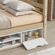 preview thumbnail 4 of 10, Natural Full Size House Bed with Roof Frame and Under Bed Storage