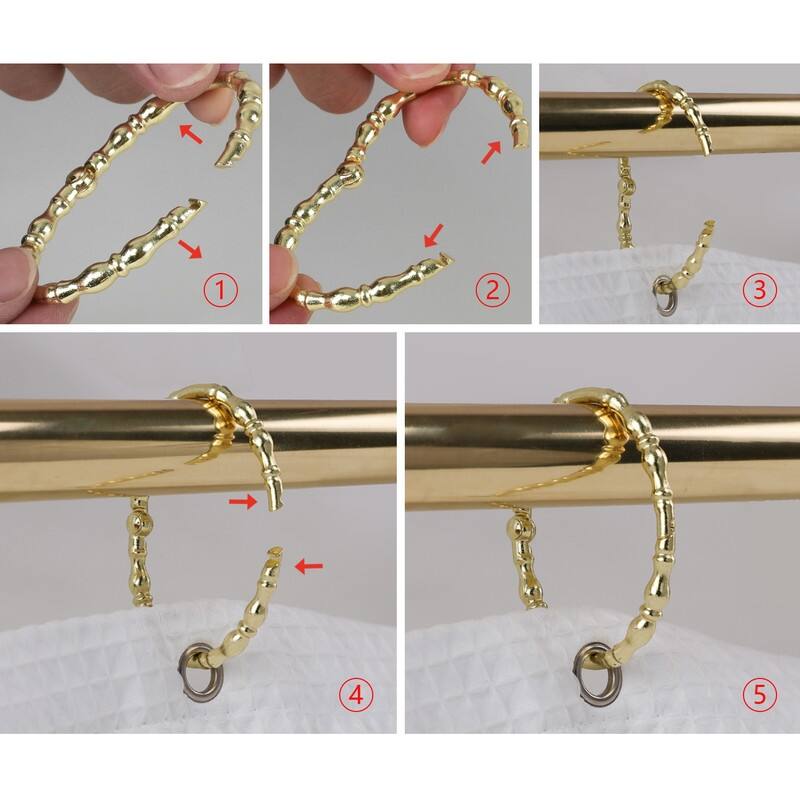 Utopia Alley Shower Rings, Oval Shape Shower Curtain Rings for Bathroom, Rustproof Zinc Shower Curtain Hooks Rings, Set of 12