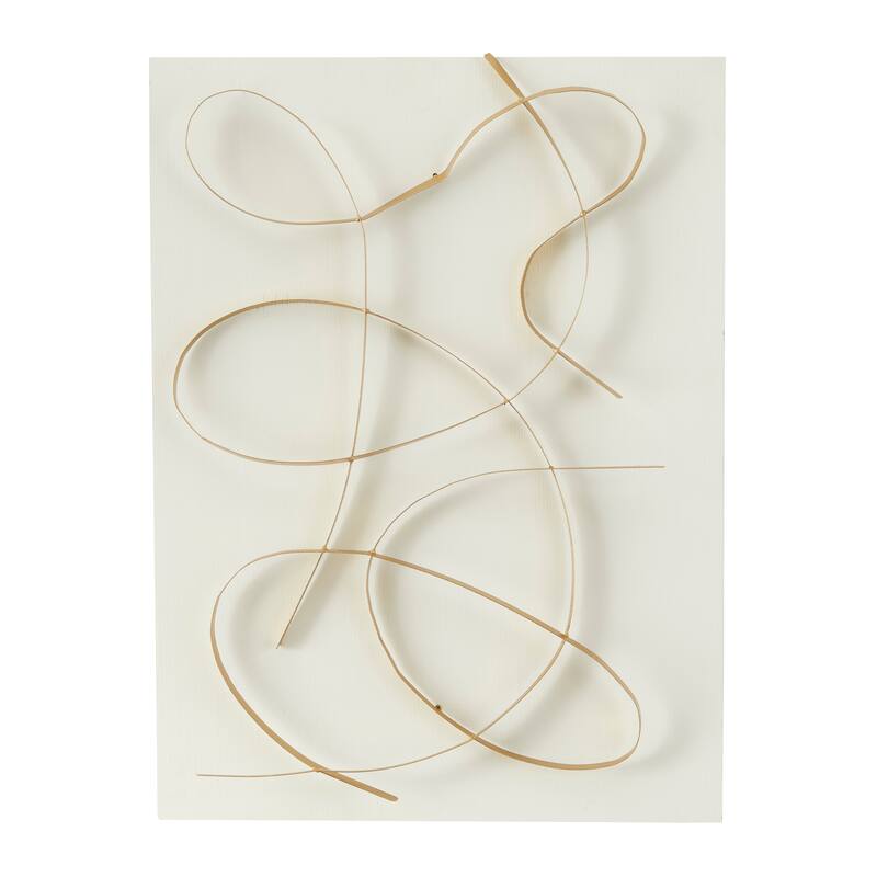 CosmoLiving by Cosmopolitan Metal Overlapping Lines Abstract Wall Decor with White or Black Backing - White or Black