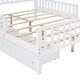 preview thumbnail 42 of 59, Vertical Headboard Footboard Platform Bed Frame, Both Side Guardrails, Wooden Slat Panel Bed with 2 Storage Drawers